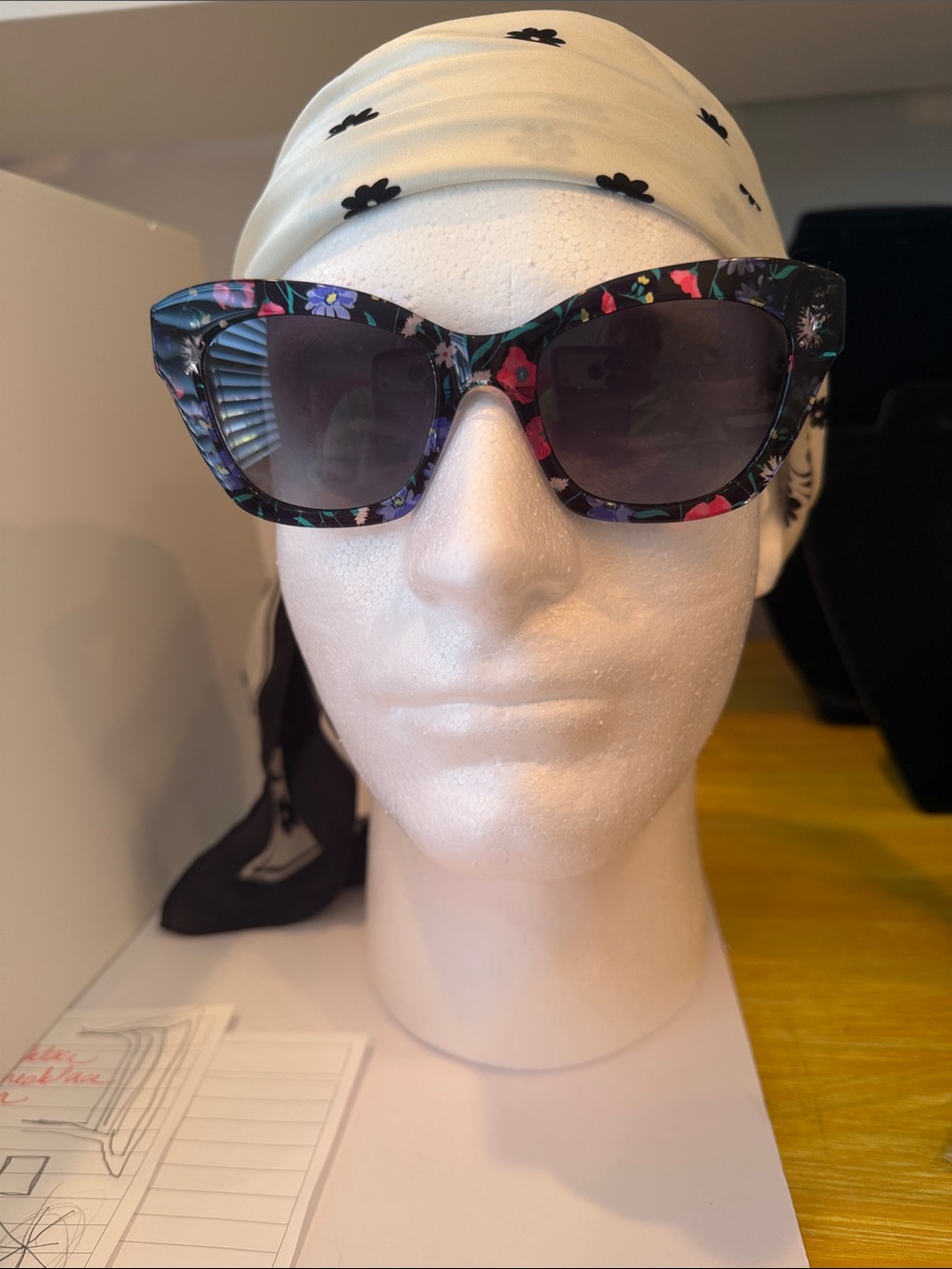 kate spade Black Floral Cat-Eye Sunglasses